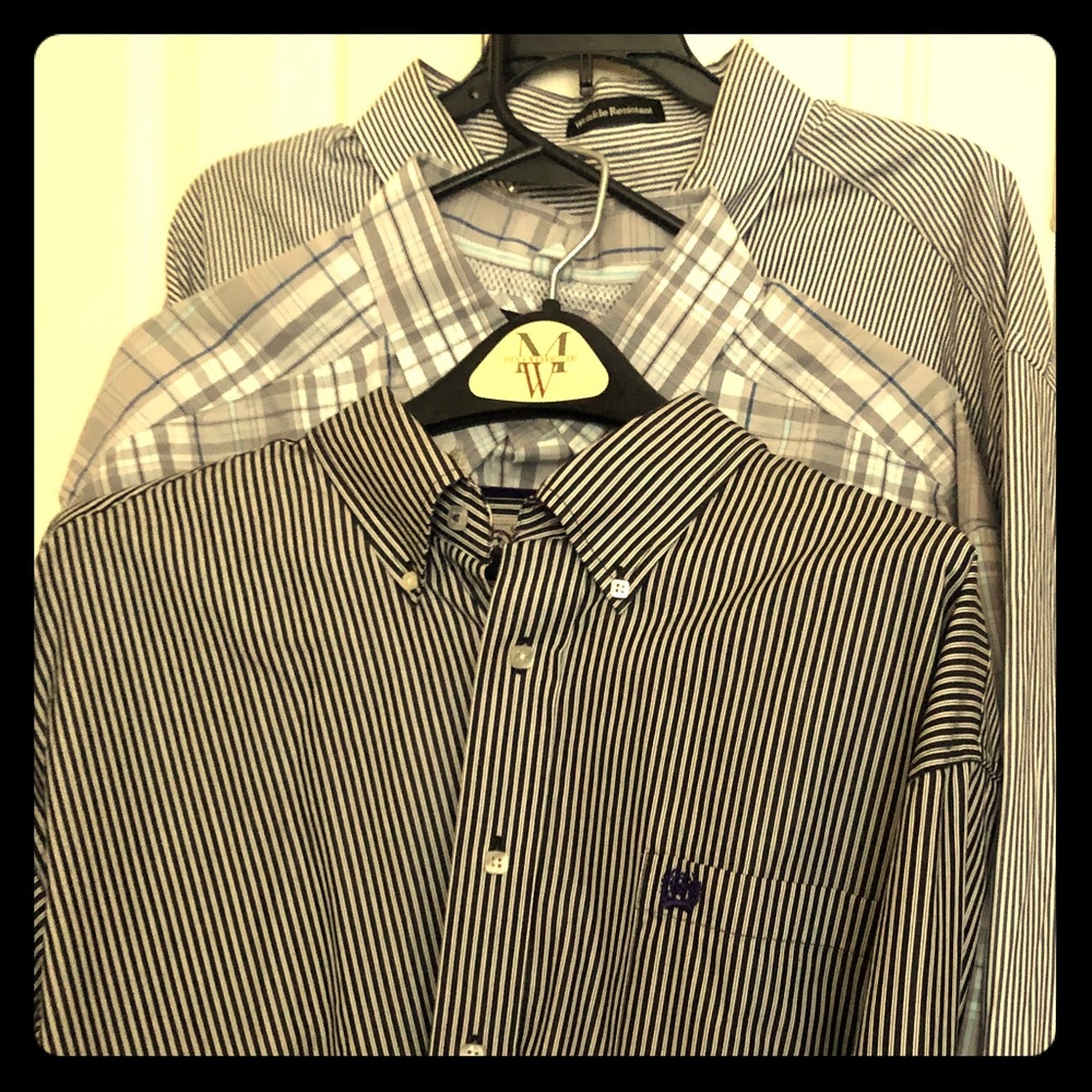 Lot of Designer Men’s Button-Up Dress Shirts